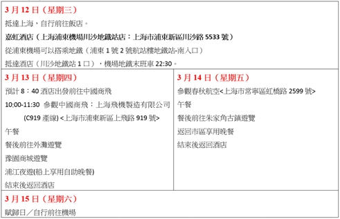 114/3/12-15參訪中國商飛及春秋航空暨會員交流活動花絮 114/3/12-15參訪中國商飛及春秋航空暨會員交流活動花絮